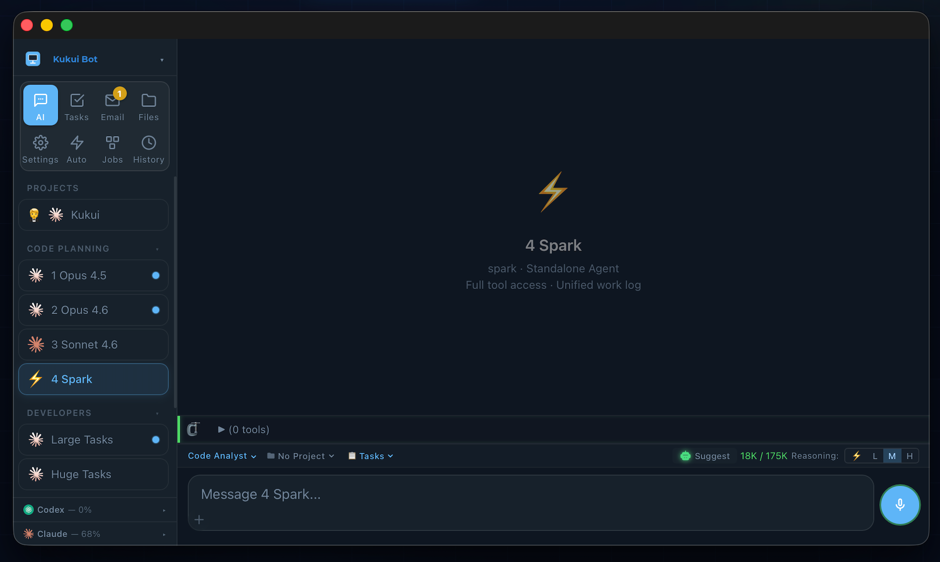Kukui Bot — Multi-model AI agent platform with sidebar workers, chat, email, and task management